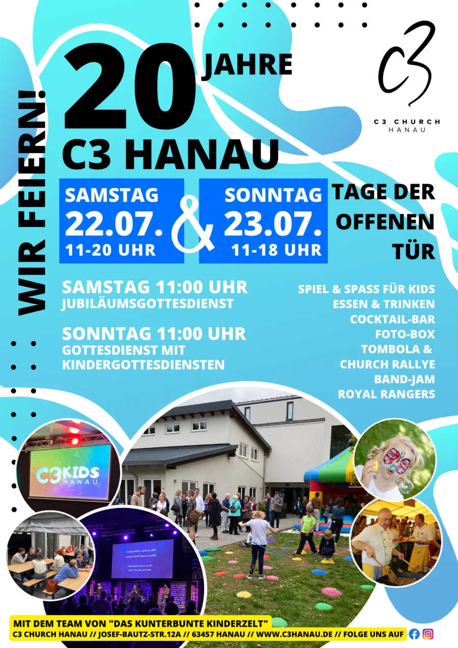 Plakat: 20 Jahre C3 Hanau - Jubiläums- und Sommerfest